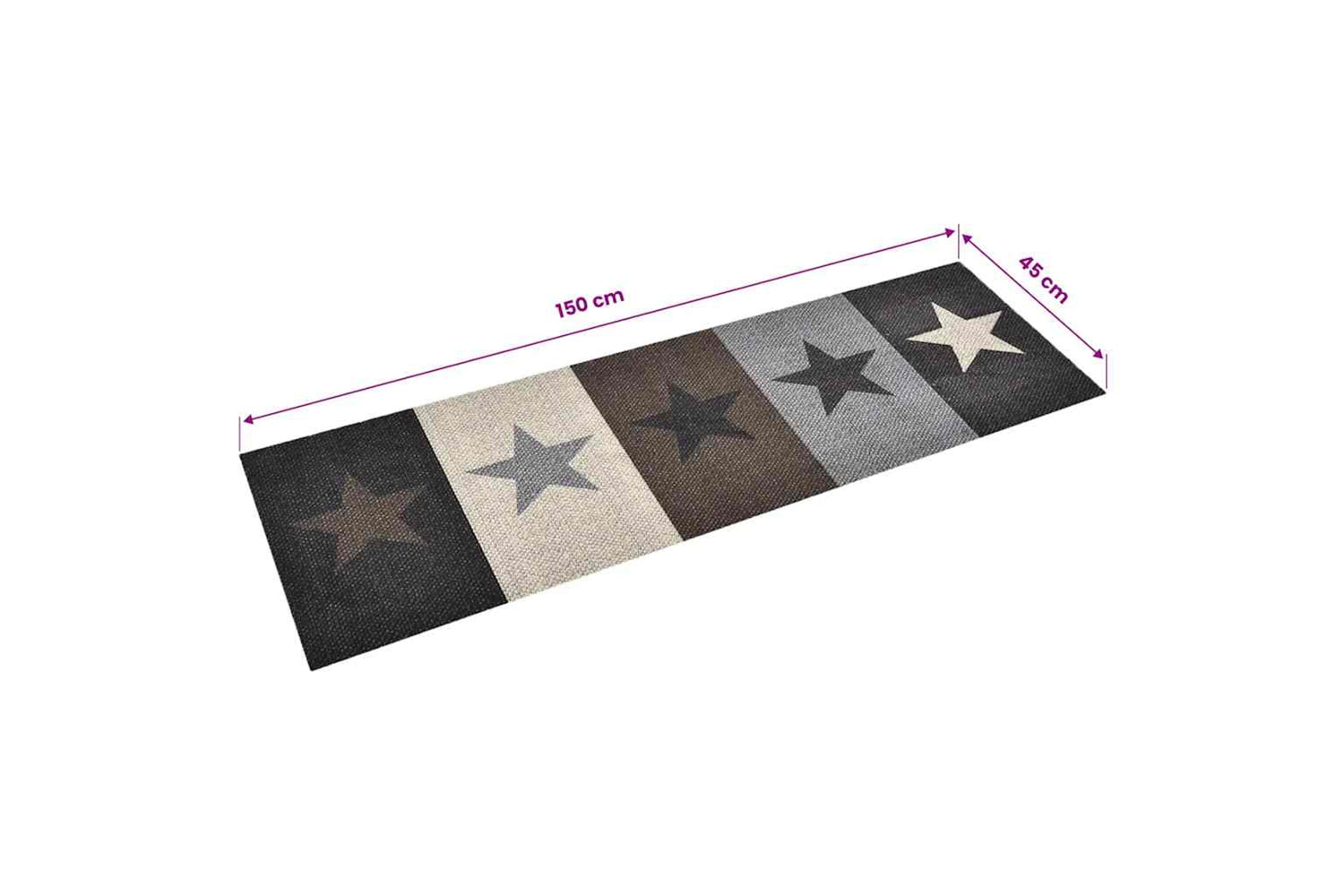 vidaXL 315961 Kitchen Carpet Washable Stars 45x150cm-5