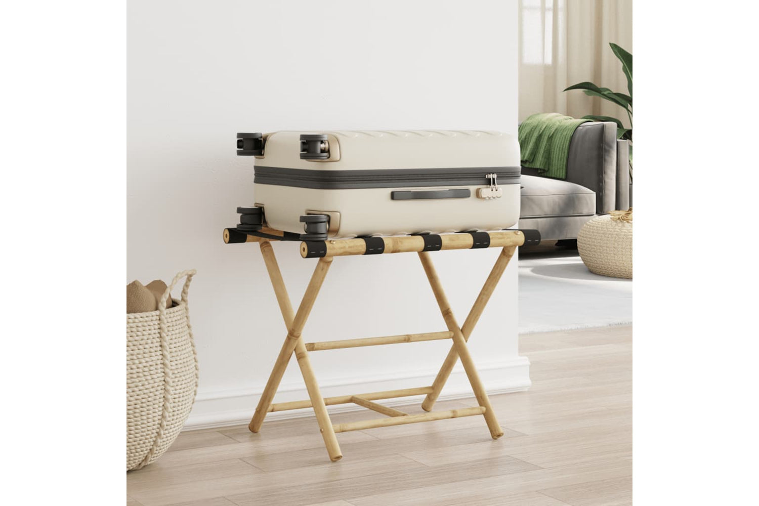 vidaXL 366453 Folding Luggage Rack 62x42x50.5cm Bamboo-2