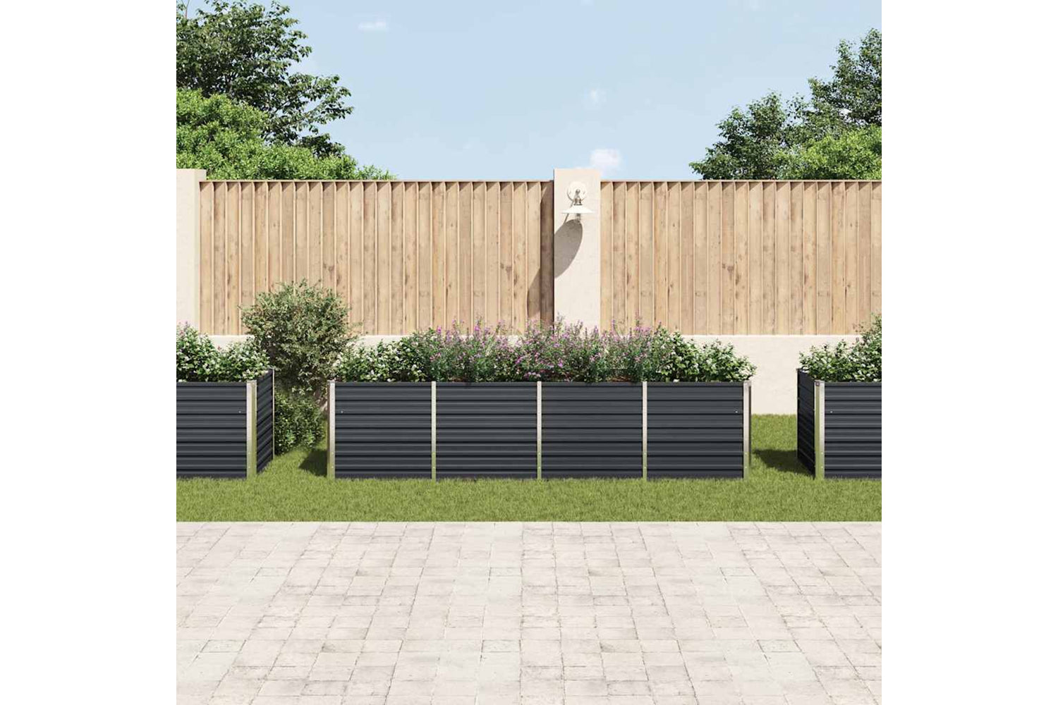 Vidaxl 45728 Garden Raised Bed Anthracite 320x80x77 Cm Galvanised Steel-2
