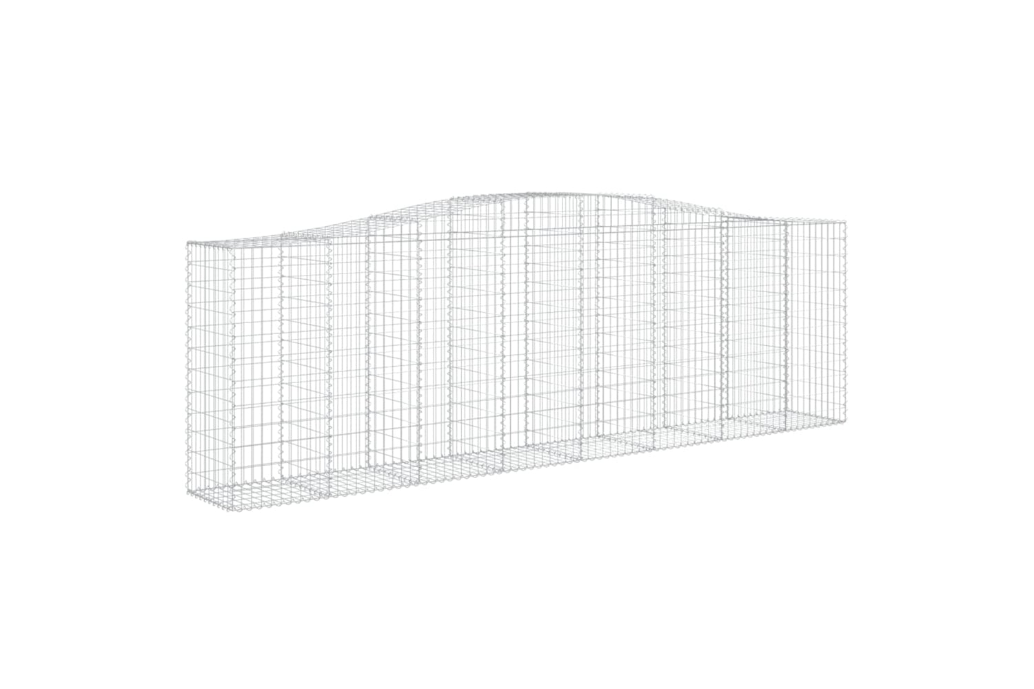 vidaXL 3145971 Arched Gabion Baskets 4 Pcs 400x50x120/140cm Galvanised Iron-2