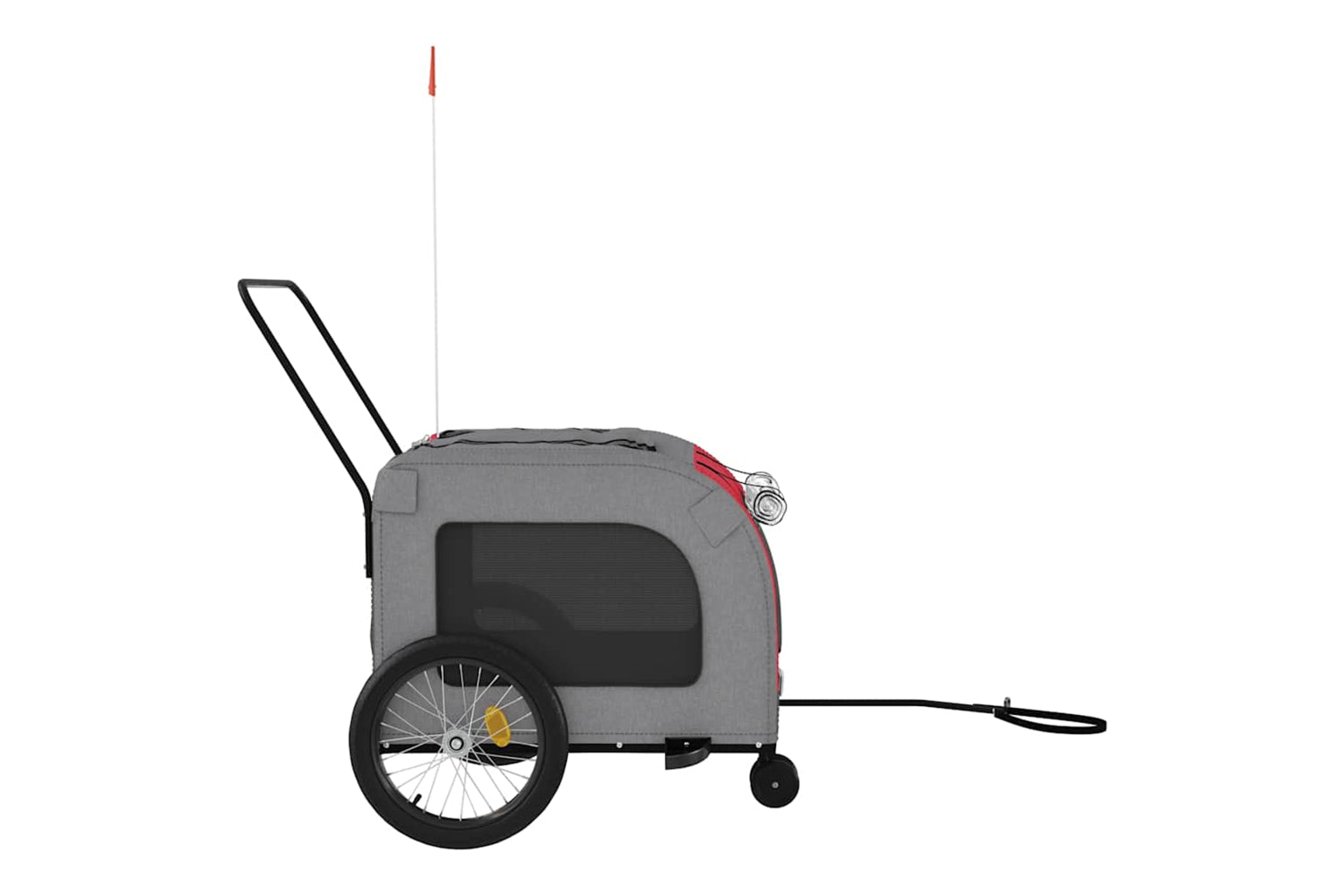Vidaxl 93859 Pet Bike Trailer Red And Grey Oxford Fabric And Iron-5