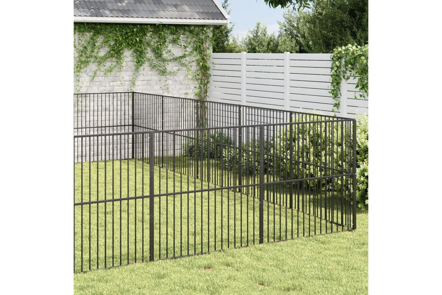 Vidaxl 3209556 Dog Playpen 20 Panels Black Galvanised Steel-2