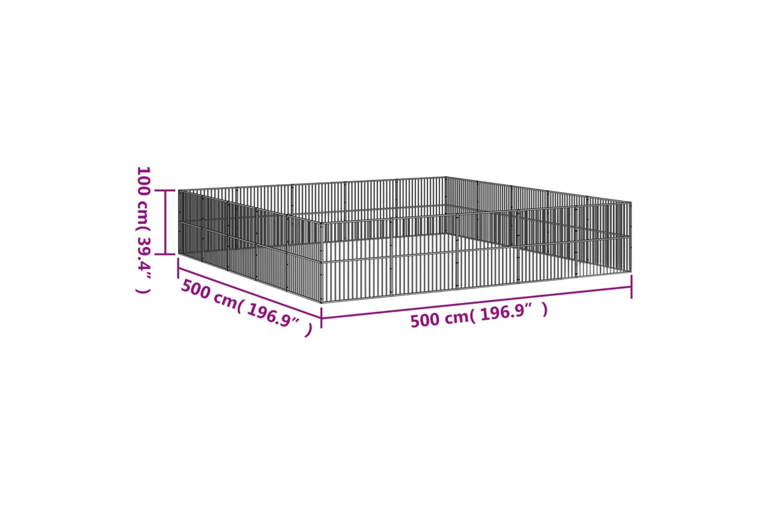 Vidaxl 3209556 Dog Playpen 20 Panels Black Galvanised Steel-8