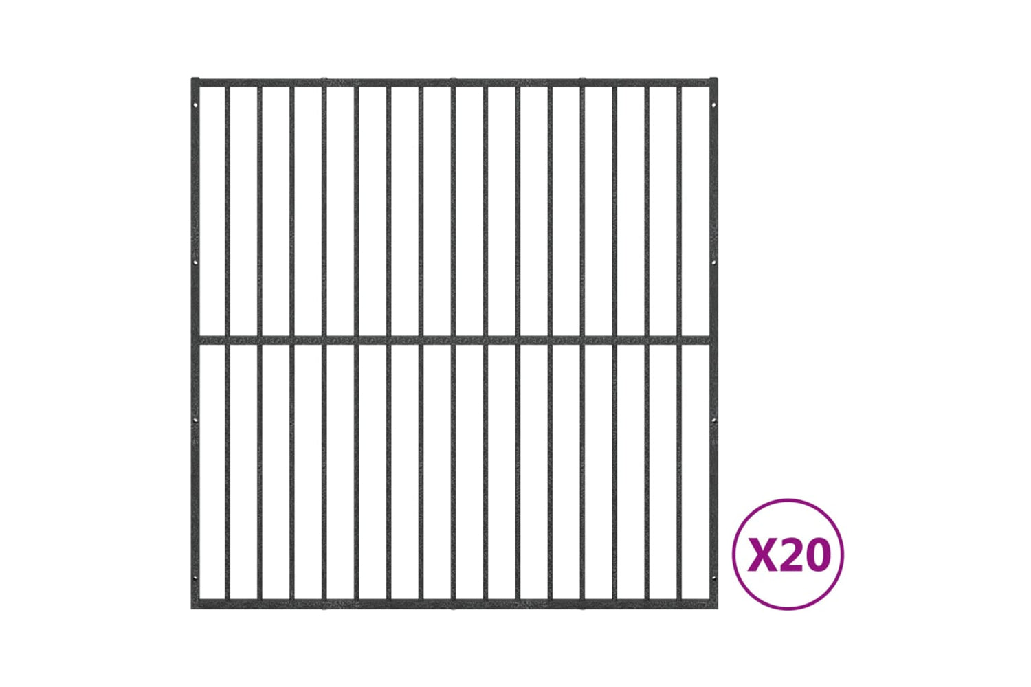 Vidaxl 3209556 Dog Playpen 20 Panels Black Galvanised Steel-7