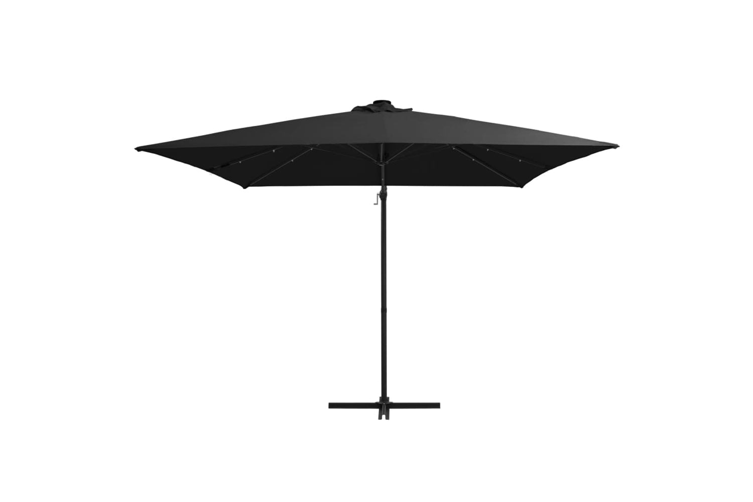 Vidaxl 46996 Cantilever Umbrella With Led Lights And Steel Pole 250x250 Cm Black-2