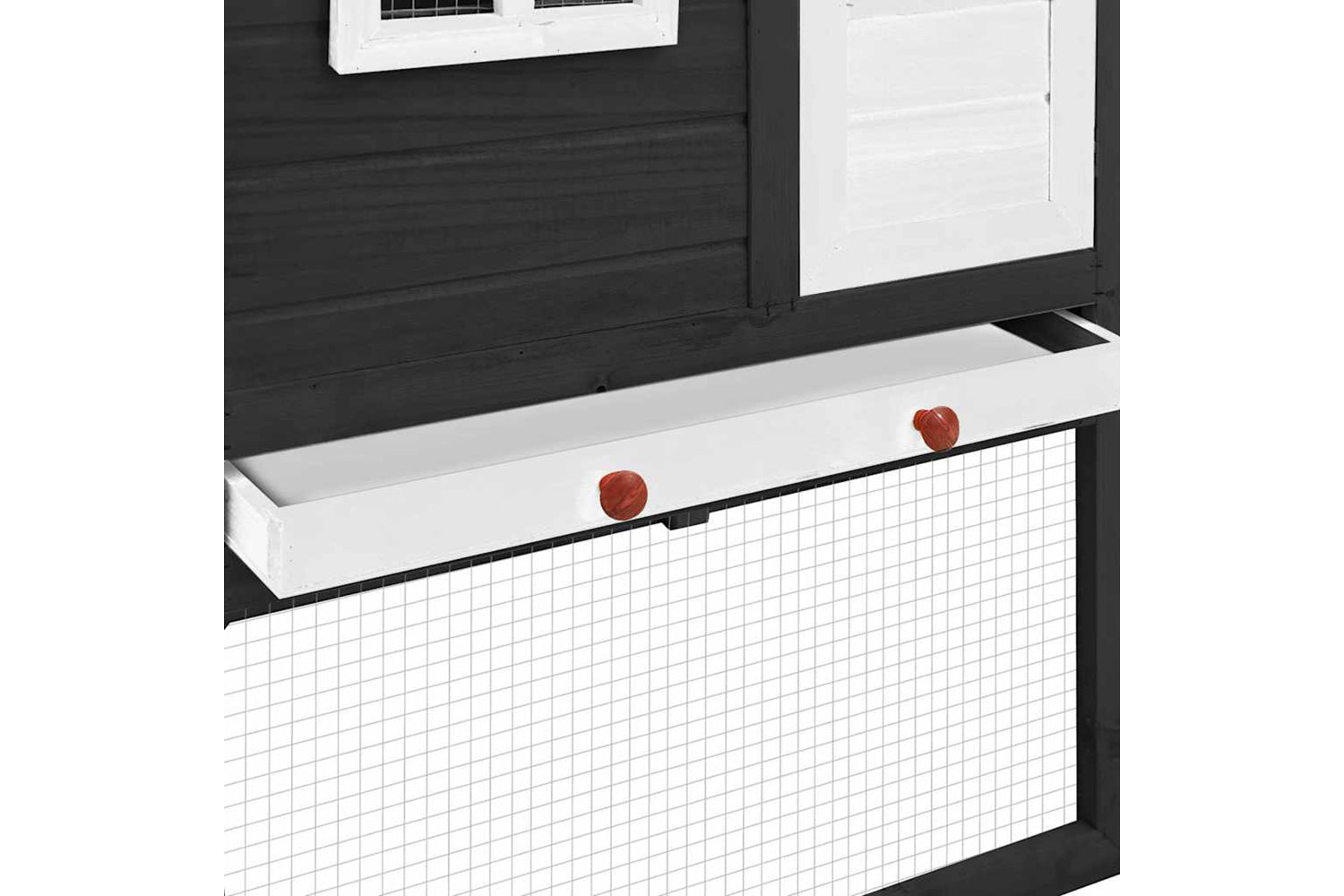 Vidaxl 170865 Chicken Coop With Nest Box Grey And White Solid Fir Wood-6