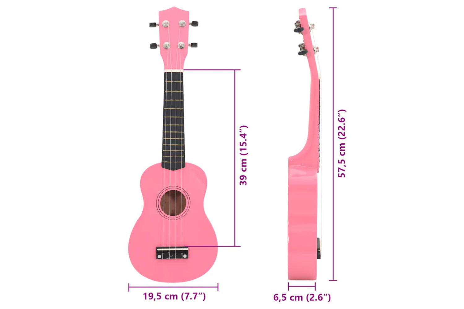 vidaXL 70153 Soprano Ukulele Set With Bag For Kids Pink 23"-9