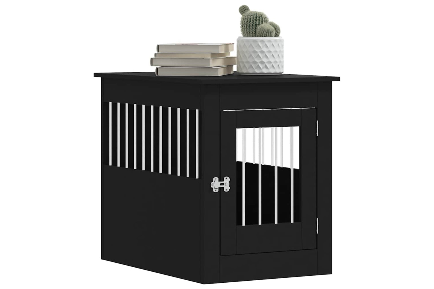 vidaXL 838324 Dog Crate Furniture Black 55x80x68cm Engineered Wood-3