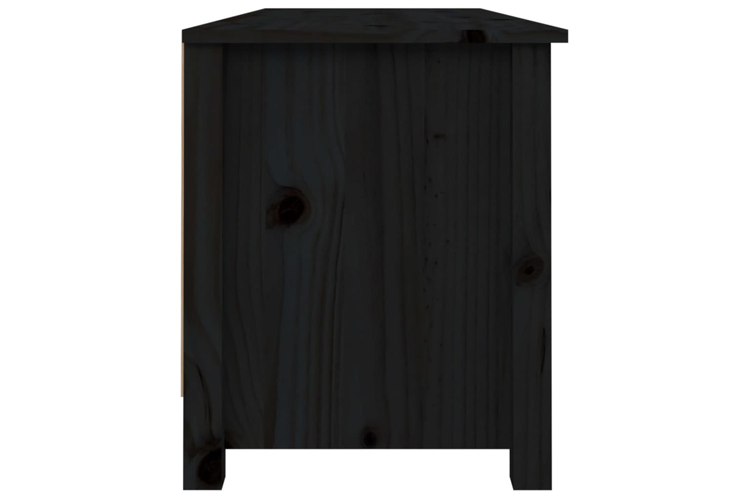 vidaXL 813778 Shoe Bench Black 110x38x45.5cm Solid Wood Pine-3