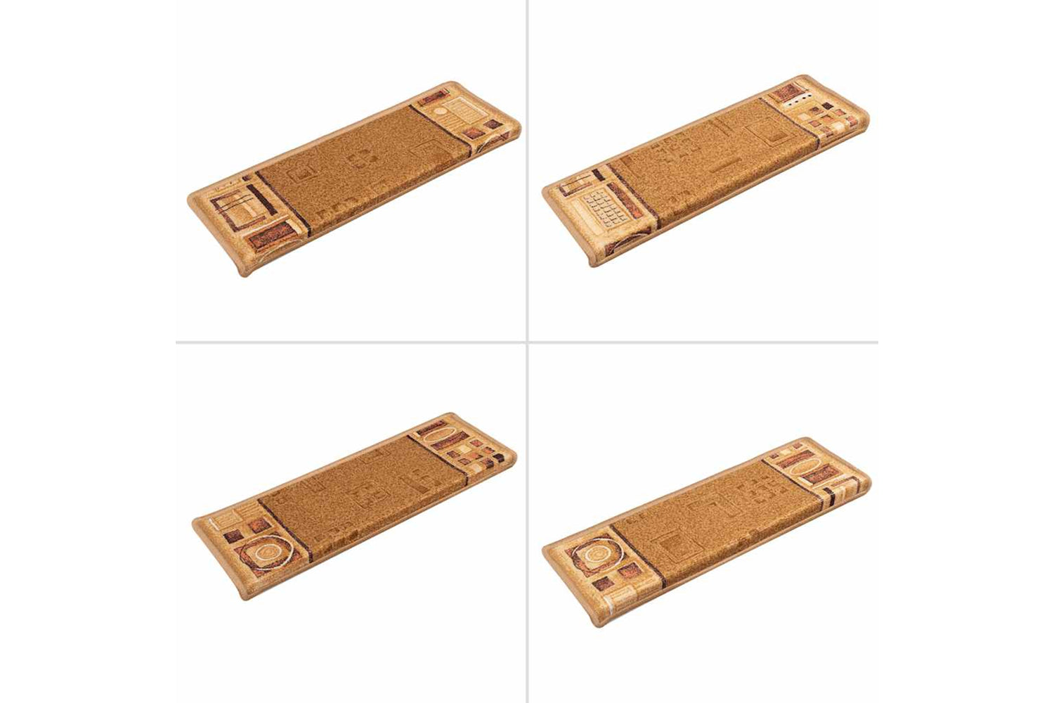 vidaXL 326207 Stair Mats Self-adhesive 15 Pcs 65x21x4cm Beige-7