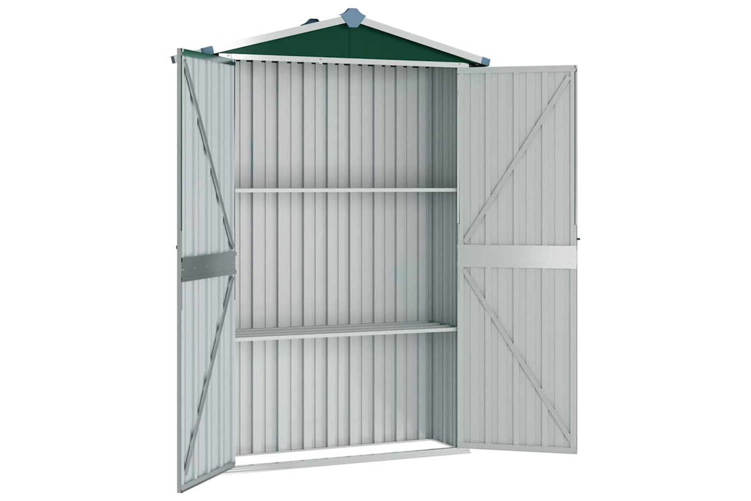 vidaXL 46301 Garden Shed Green 107.5x46x183cm Galvanised Steel-4