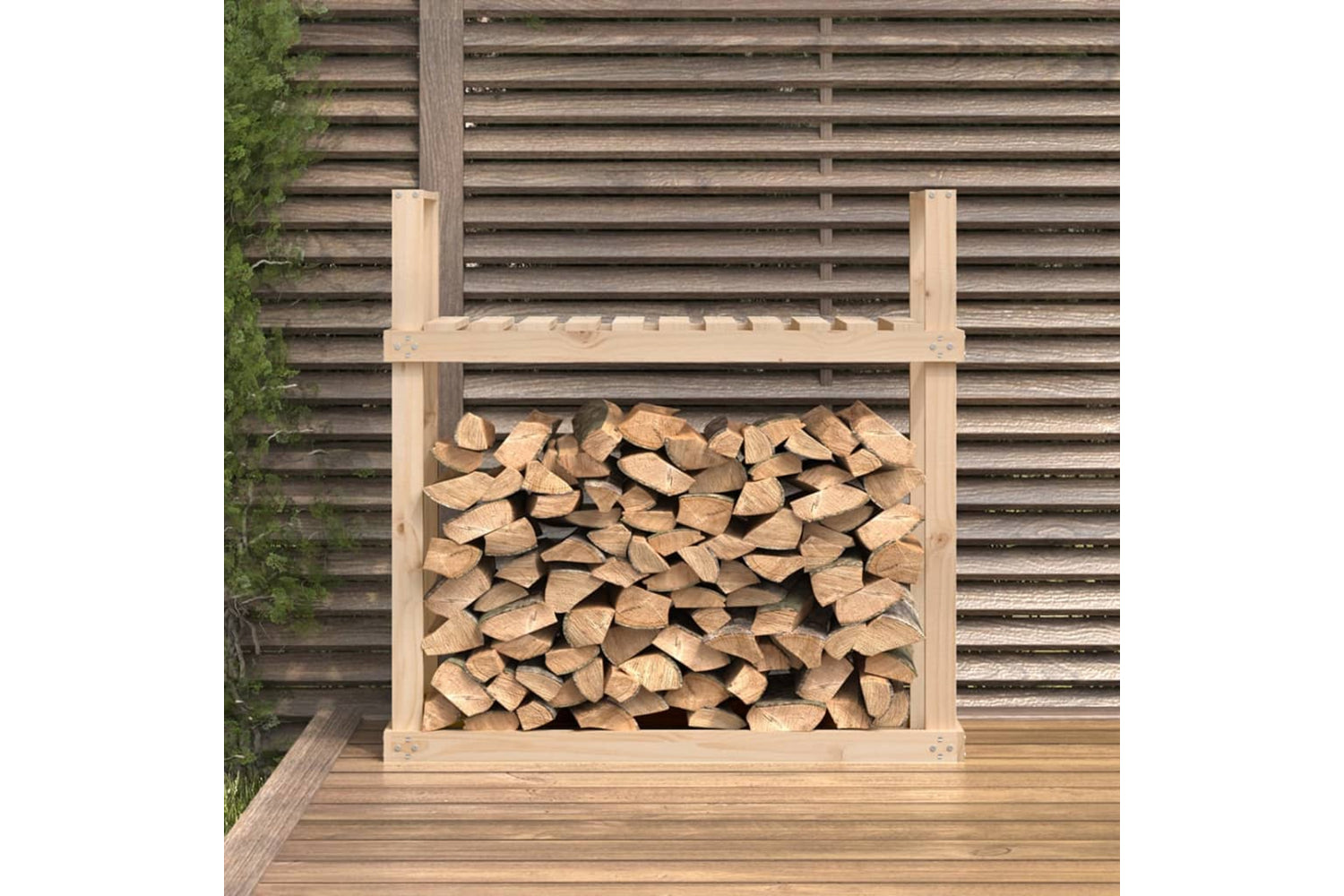 vidaXL 823857 Firewood Rack 110x35x108.5cm Solid Wood Pine-2