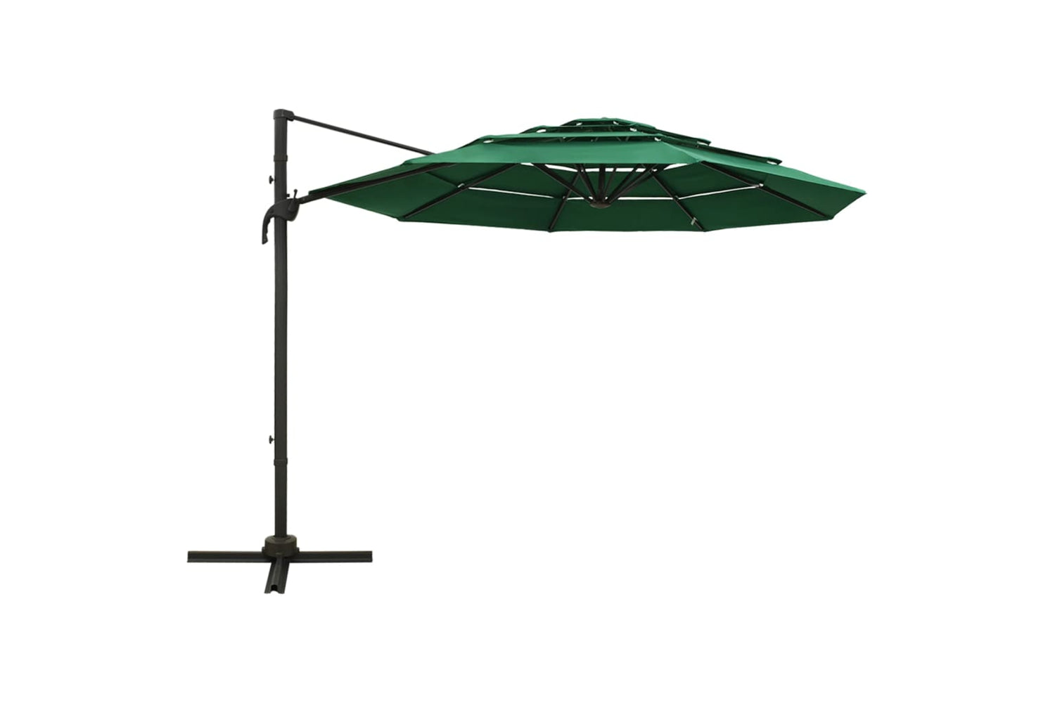 Vidaxl 313829 4-tier Parasol With Aluminium Pole Green 3x3 M-2