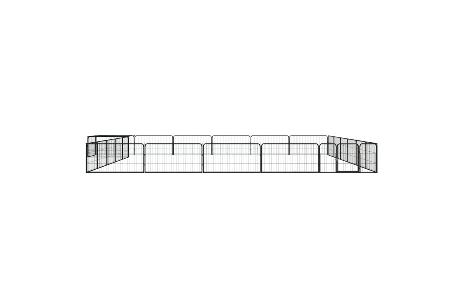 vidaXL 3115980 24-panel Dog Playpen Black 100x50cm Powder-coated Steel-2