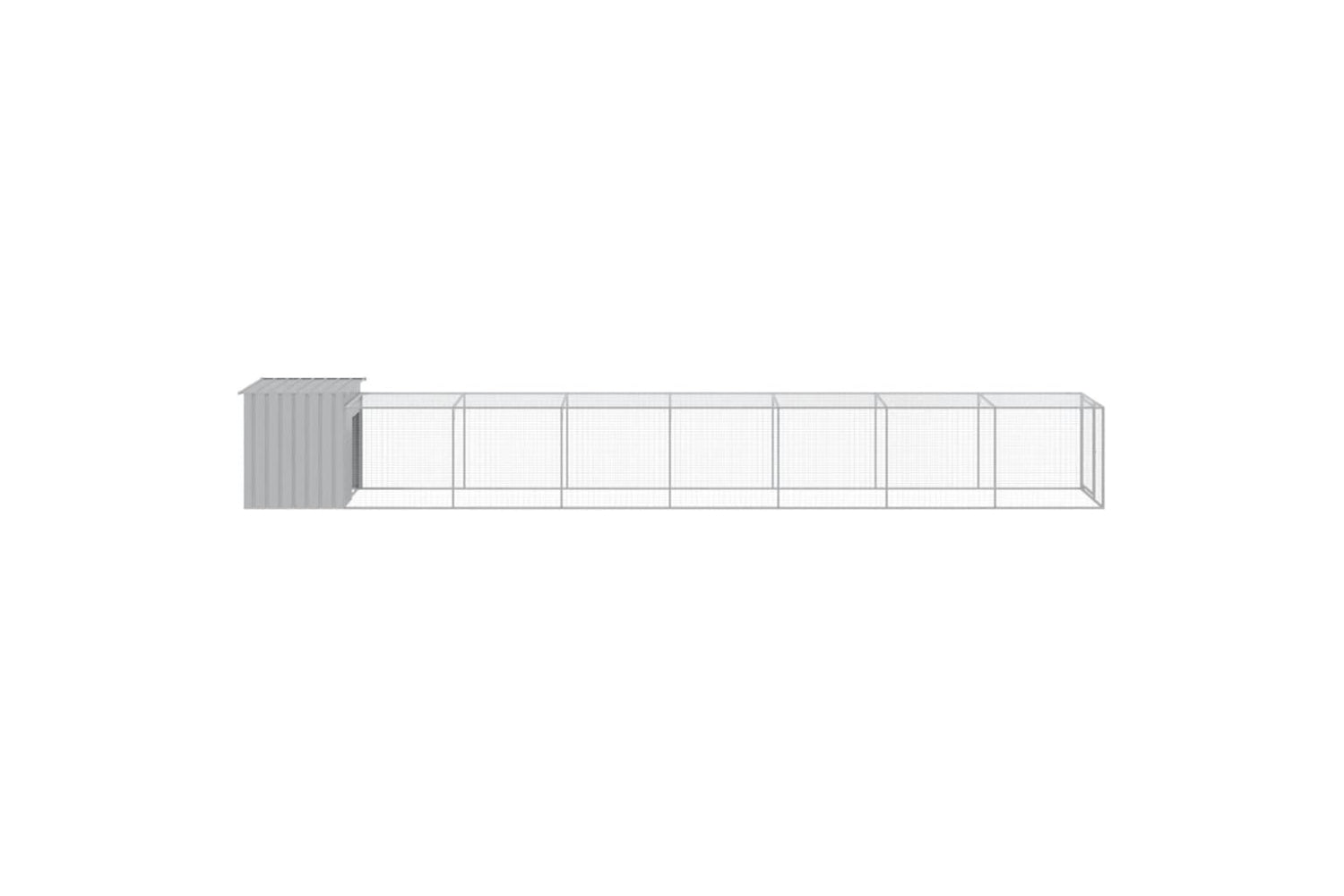 vidaXL 3189096 Chicken Cage With Run Light Grey 110x813x110cm Galvanised Steel-3