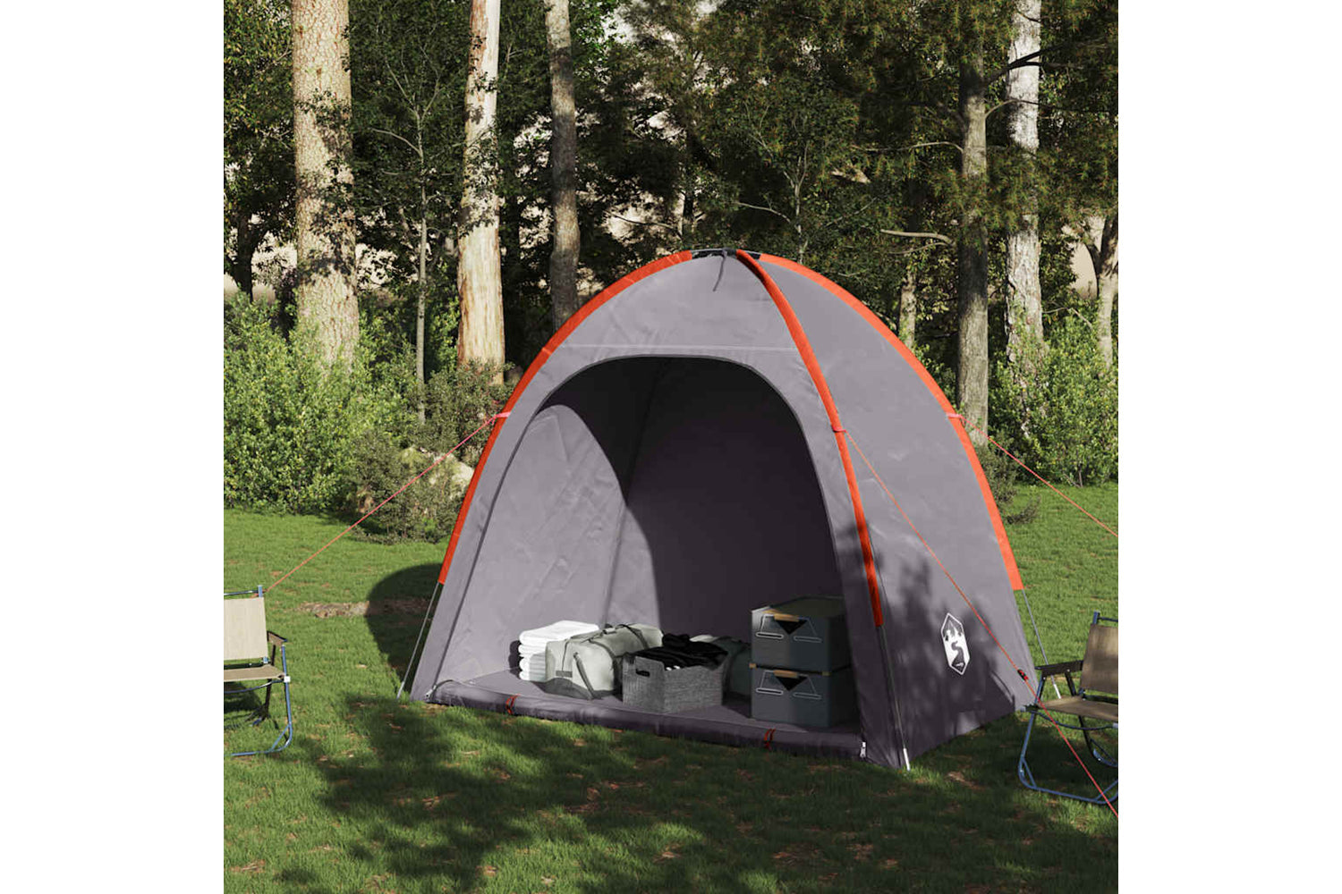 vidaXL 94580 Storage Tent Grey And Orange Waterproof-2