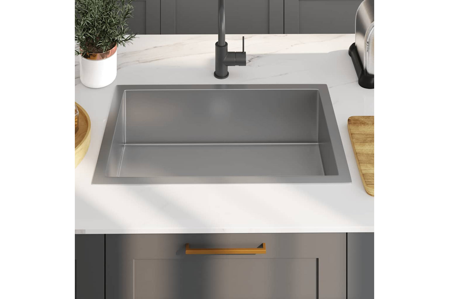 Vidaxl 51516 Handmade Kitchen Sink Stainless Steel-2
