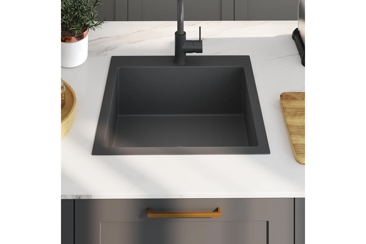 Vidaxl 51511 Handmade Kitchen Sink Black Stainless Steel-2