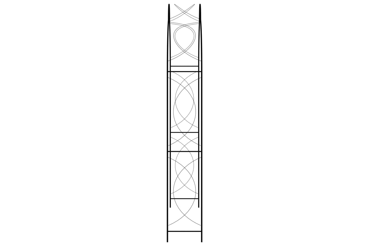 vidaXL 47095 Garden Arch Black 150x34x240cm Iron-3
