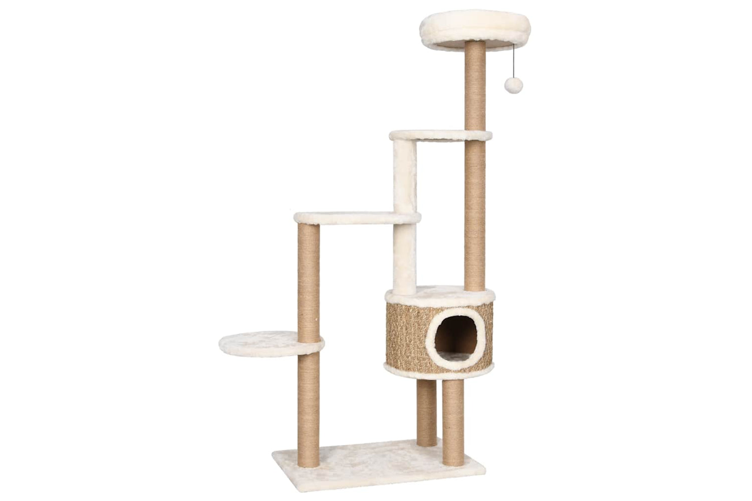 Vidaxl Cat Tree With Luxury Cushions And Scratching Post 148cm Seagrass-2