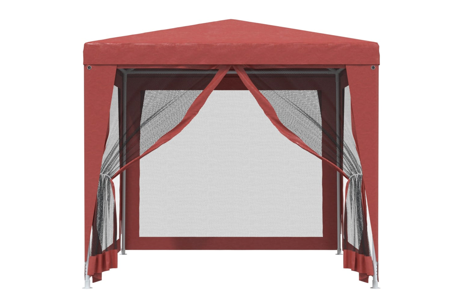 Vidaxl 319225 Party Tent With 4 Mesh Sidewalls Red 2.5x2.5 M Hdpe-2