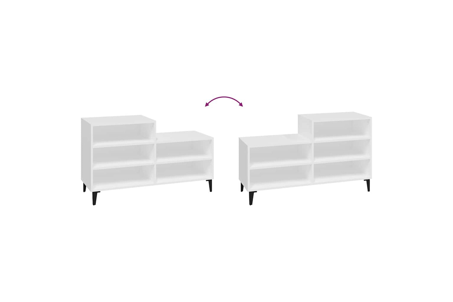 vidaXL 819732 Shoe Cabinet White 102x36x60cm Engineered Wood-4