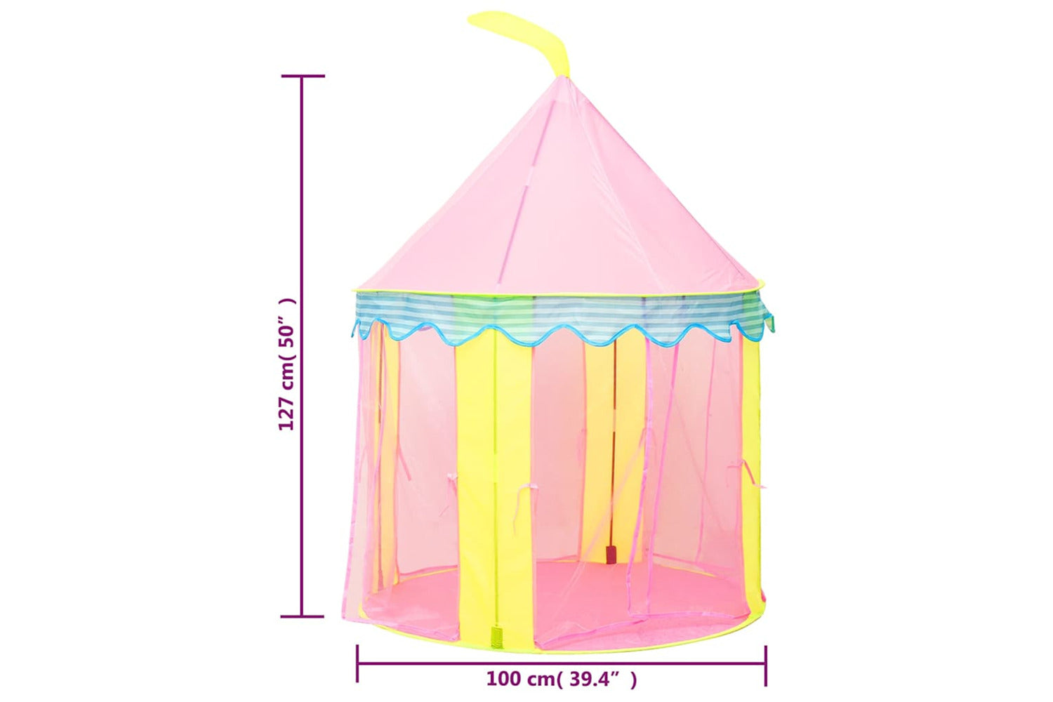 Vidaxl Children Play Tent Pink 100x100x127 Cm-9