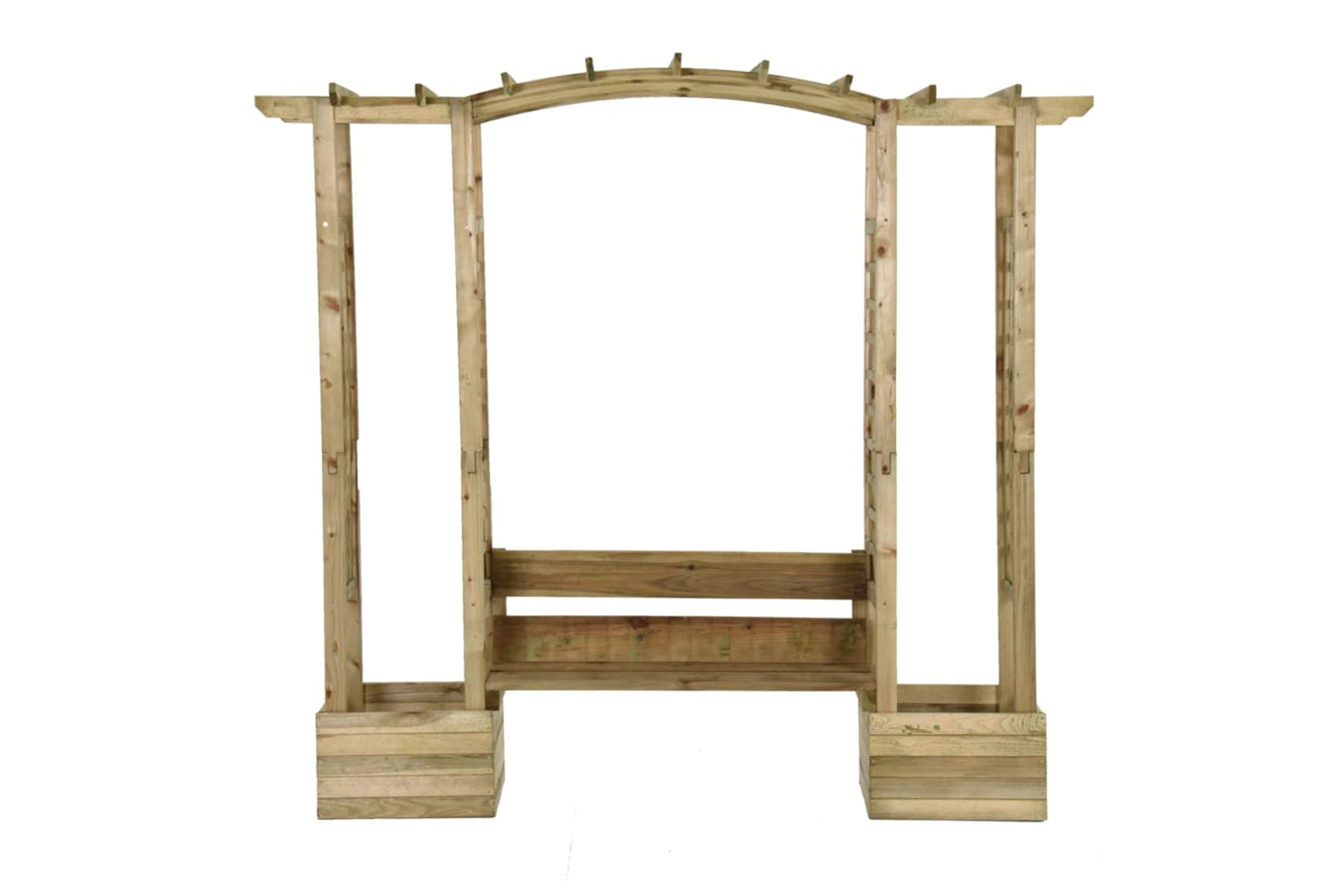 Vidaxl 318566 Garden Pergola With Bench&planters Impregnated Solid Wood Pine-2