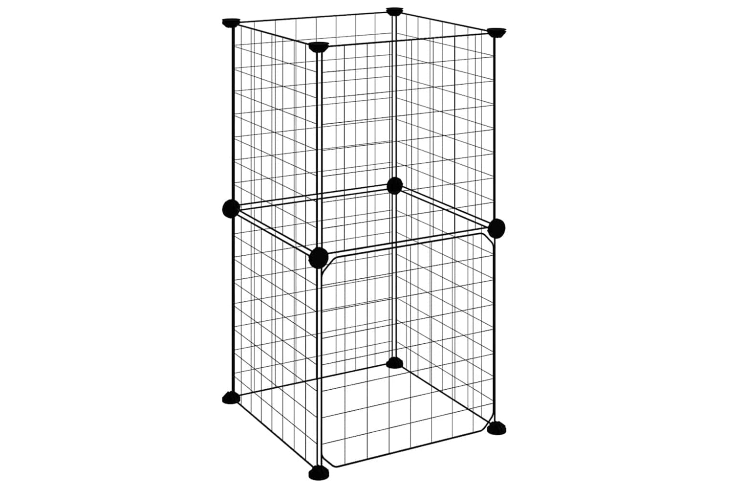vidaXL 3114032 8-panel Pet Cage With Door Black 35x35cm Steel-3
