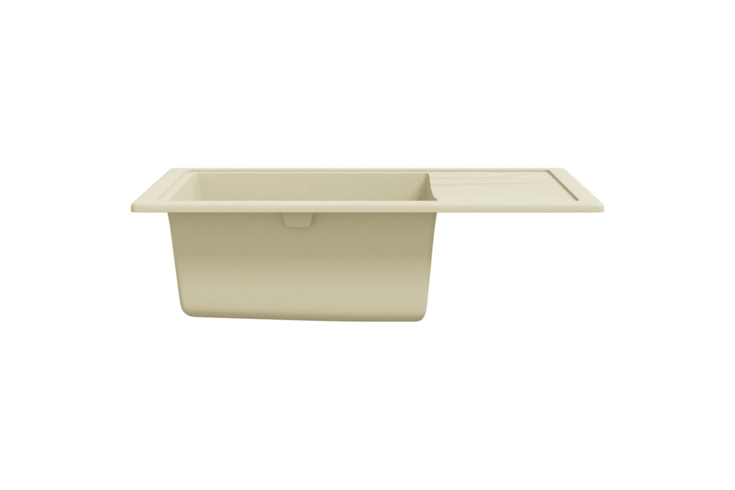 Vidaxl Kitchen Sink With Overflow Hole Oval Beige Granite-4