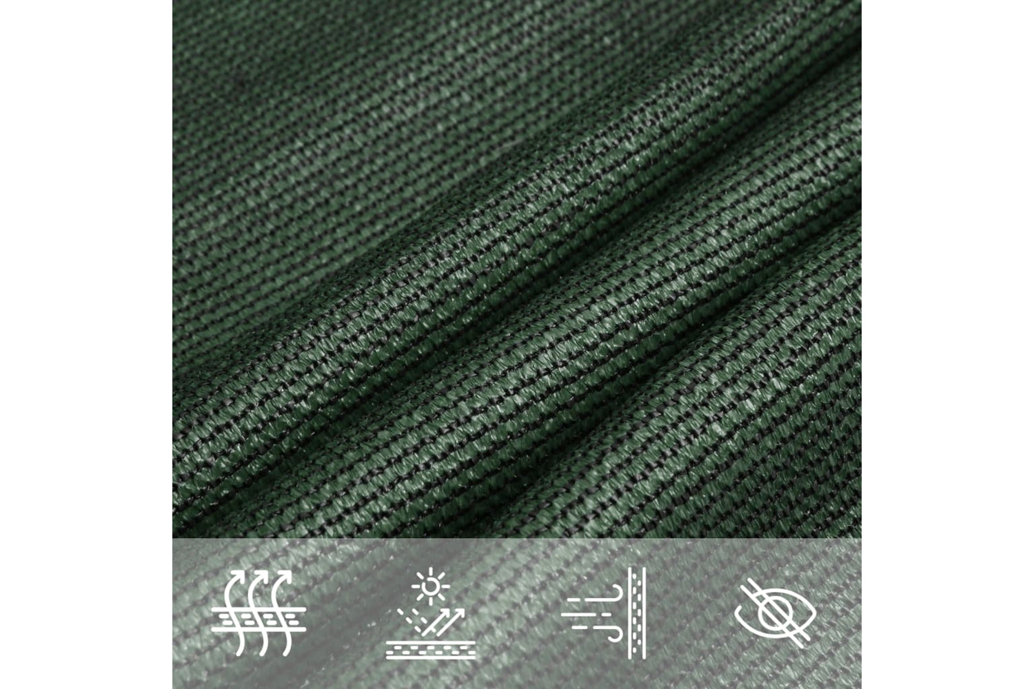 vidaXL 311479 Sunshade Sail 160 G/mÂ² Dark Green 4x4x5.8 M Hdpe-4