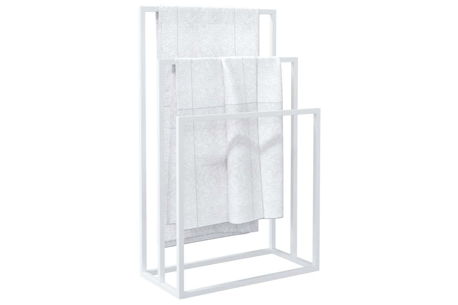 vidaXL 343091 Freestanding Towel Rack White 48x24x79cm Iron-3