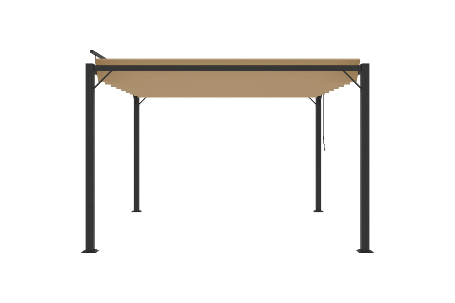 Vidaxl Gazebo With Louvered Roof 3x3 M Taupe Fabric And Aluminium-4