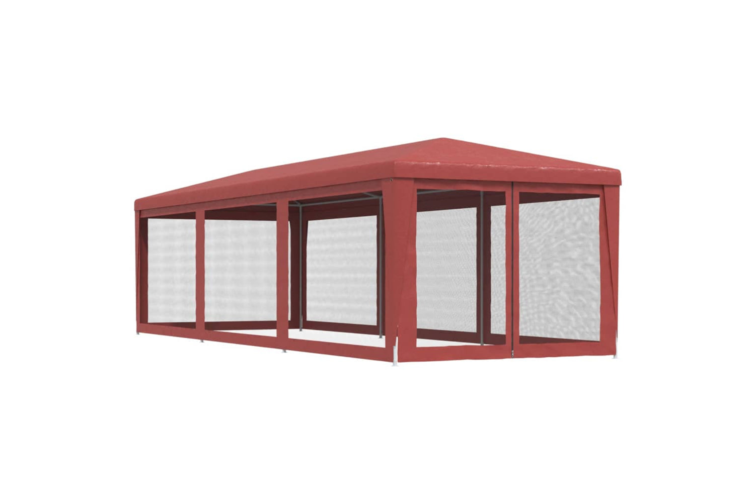 Vidaxl 319245 Party Tent With 8 Mesh Sidewalls Red 3x9 M Hdpe-4