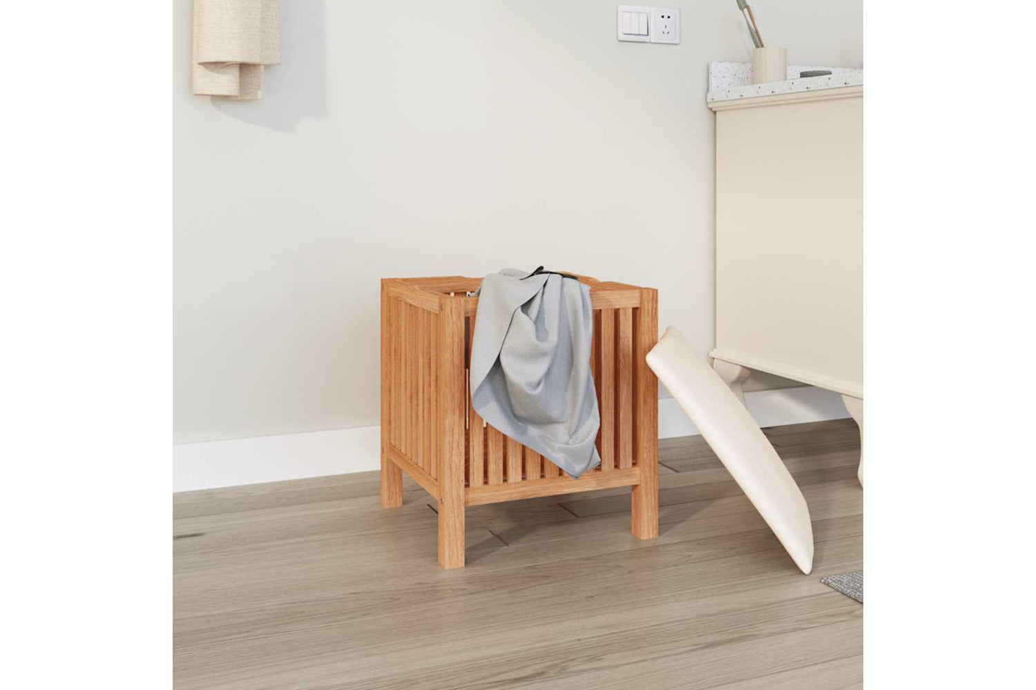 vidaXL 350351 Bathroom Stool 40.5x40x52cm Solid Wood Walnut-2