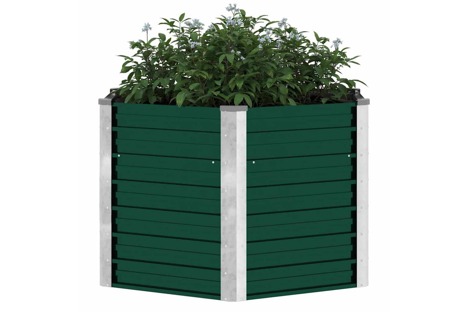 Vidaxl Garden Raised Bed Galvanised Steel 129x129x77 Cm Green-6