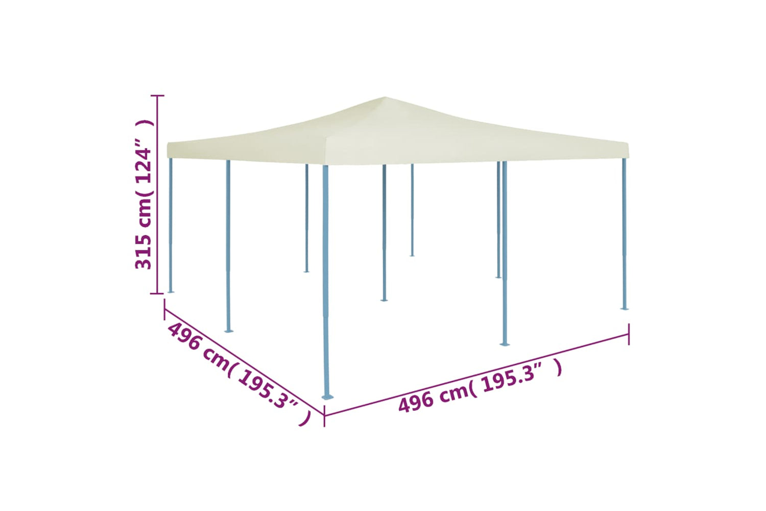 Vidaxl 48904 Folding Gazebo 5x5 M Cream-7