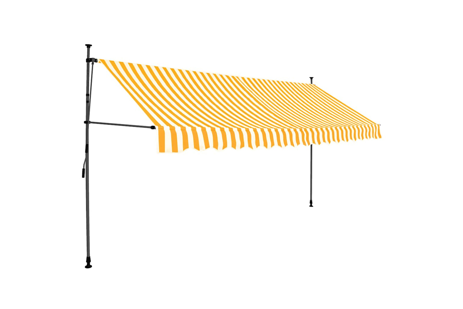 vidaXL 145861 Manual Retractable Awning With Led 400cm White And Orange-2