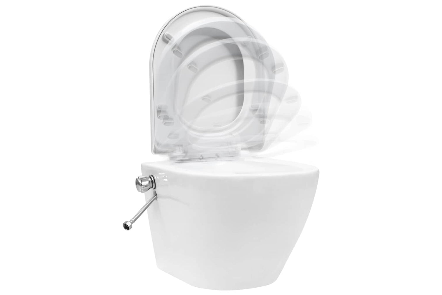 Vidaxl 145781 Wall Hung Rimless Toilet With Bidet Function Ceramic White-2
