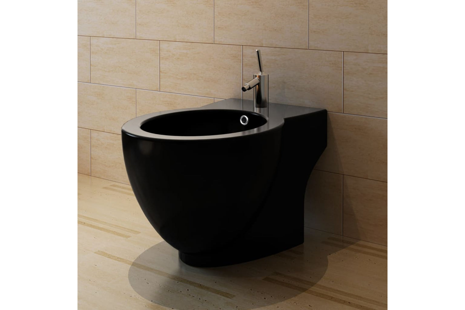 Vidaxl 270567 Black Ceramic Toilet & Bidet Set-7