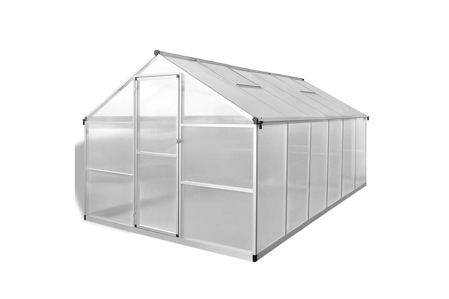 Vidaxl Reinforced Aluminium Greenhouse With Base Frame 9.025 MÂ²-2