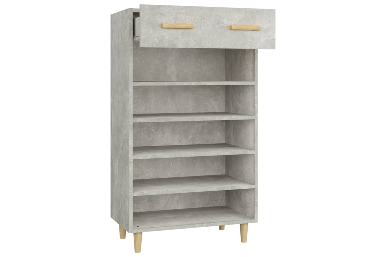 vidaXL 812784 Shoe Cabinet Concrete Grey 60x35x105cm Engineered Wood-6