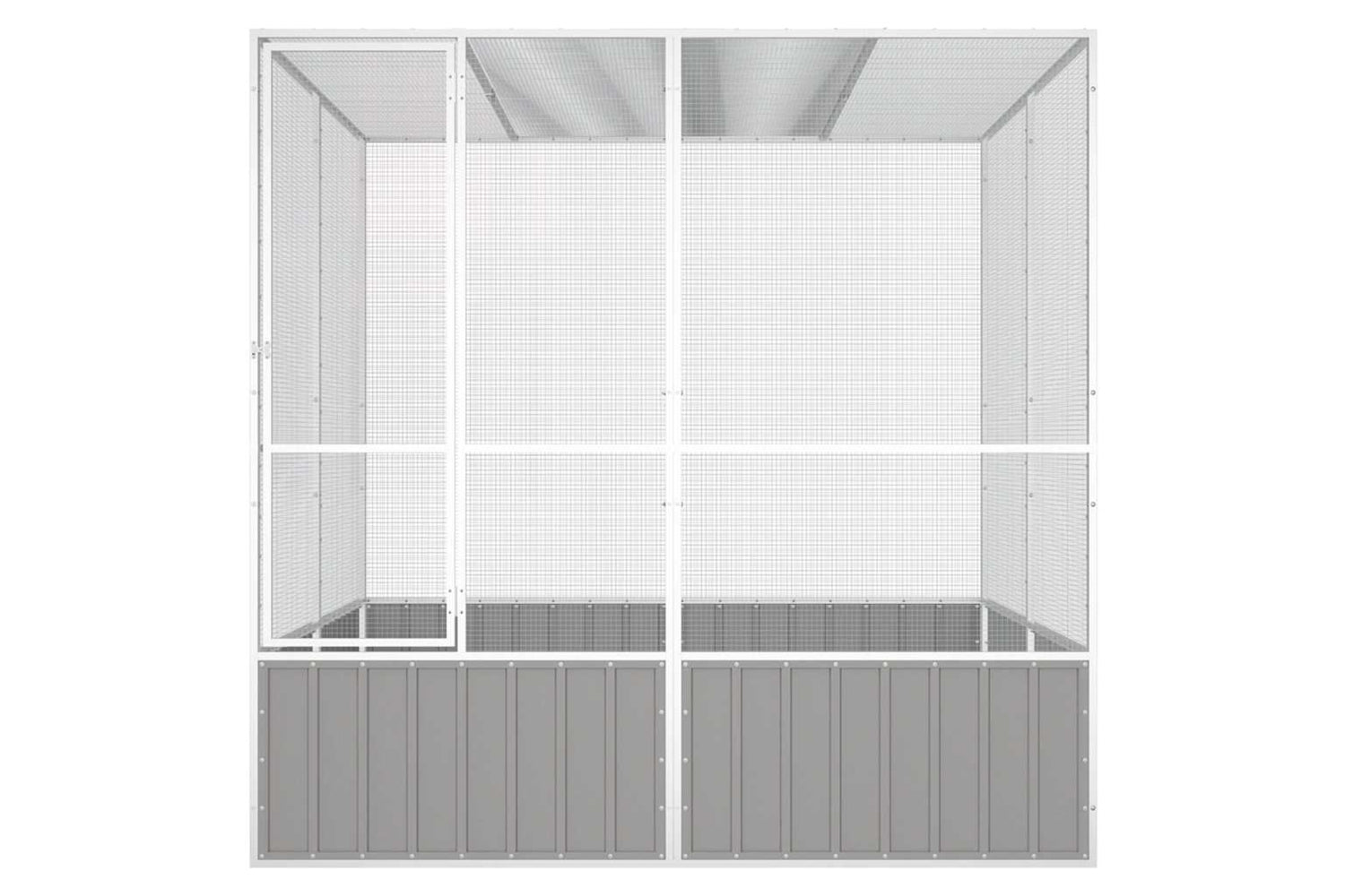 Vidaxl Bird Cage Grey 213.5x217.5x211.5 Cm Galvanised Steel-3
