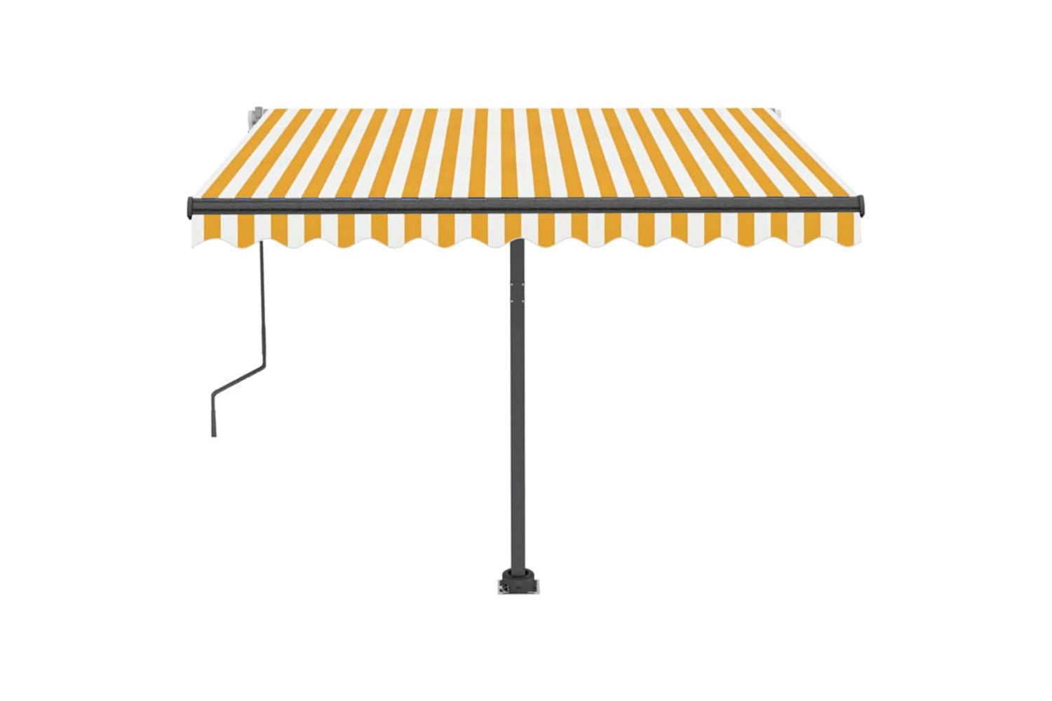 Vidaxl Manual Retractable Awning With Led 300x250 Cm Yellow And White-6