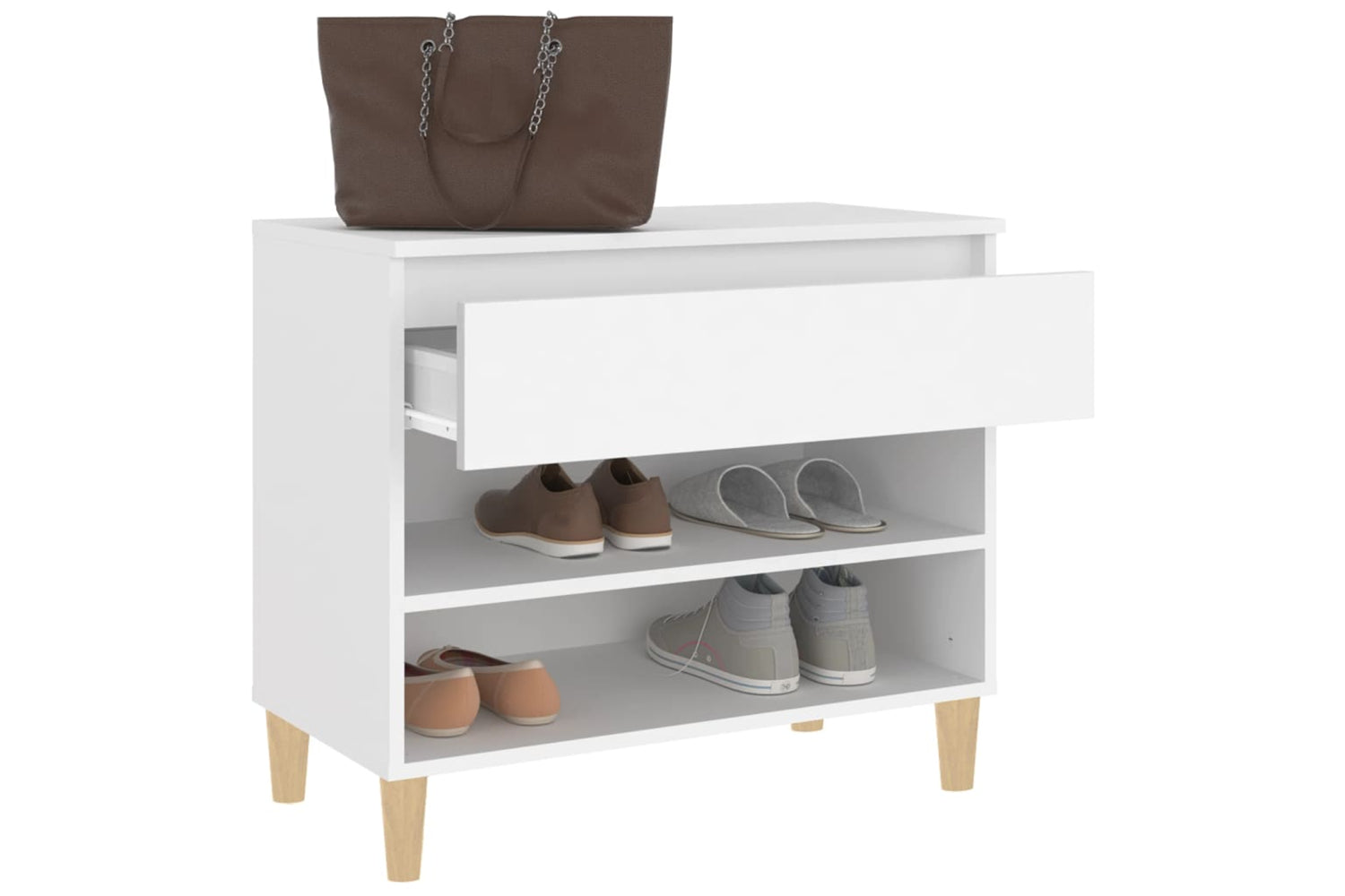 vidaXL 819756 Shoe Cabinet White 70x36x60cm Engineered Wood-4