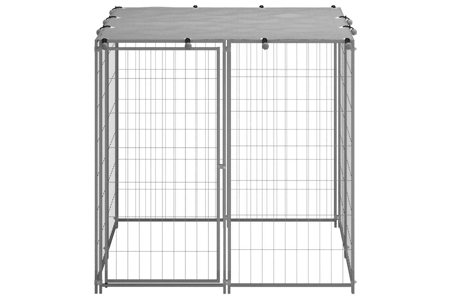 Vidaxl Dog Kennel Silver 110x110x110 Cm Steel-3