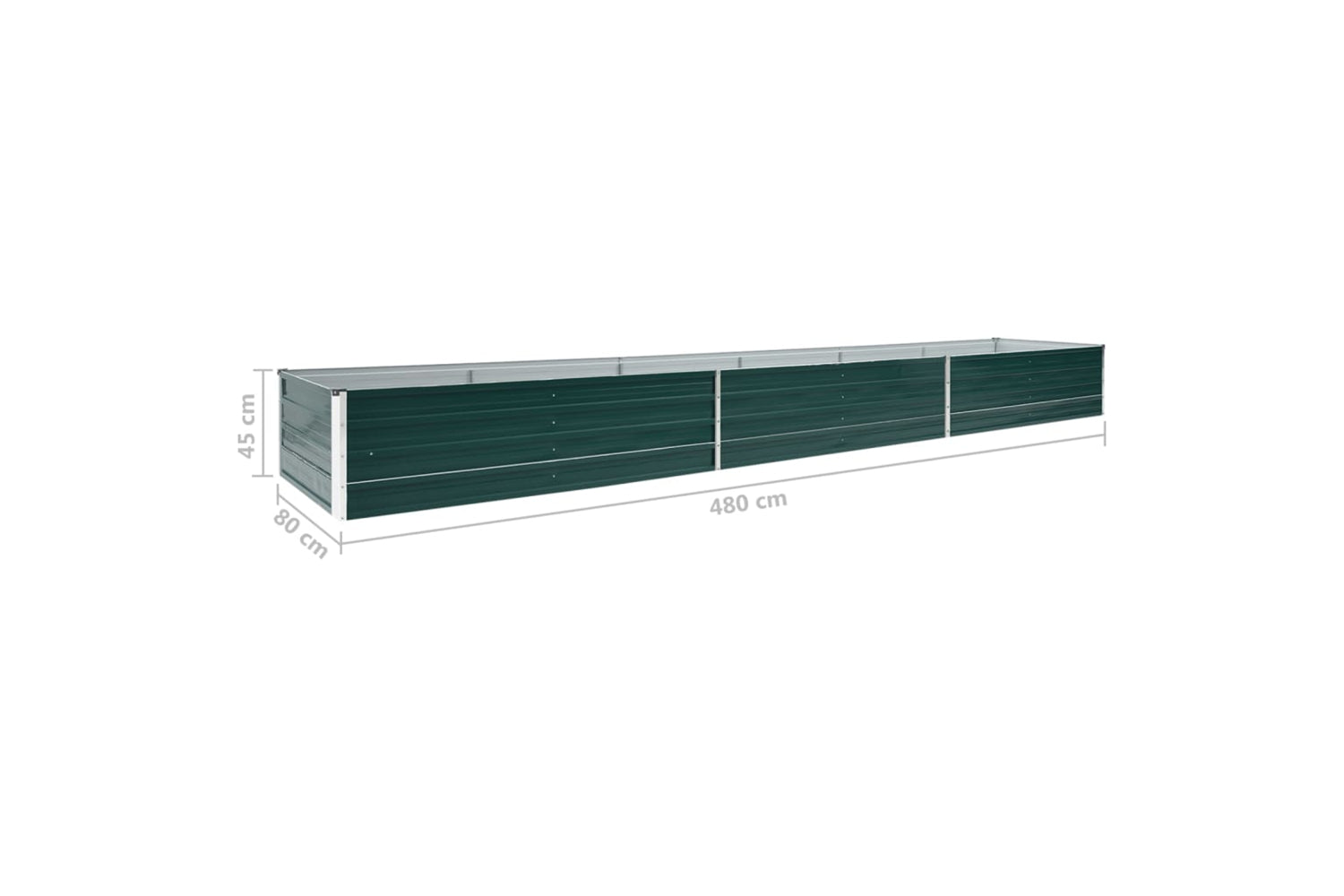 vidaXL 47065 Garden Raised Bed Galvanised Steel 480x80x45cm Green-6