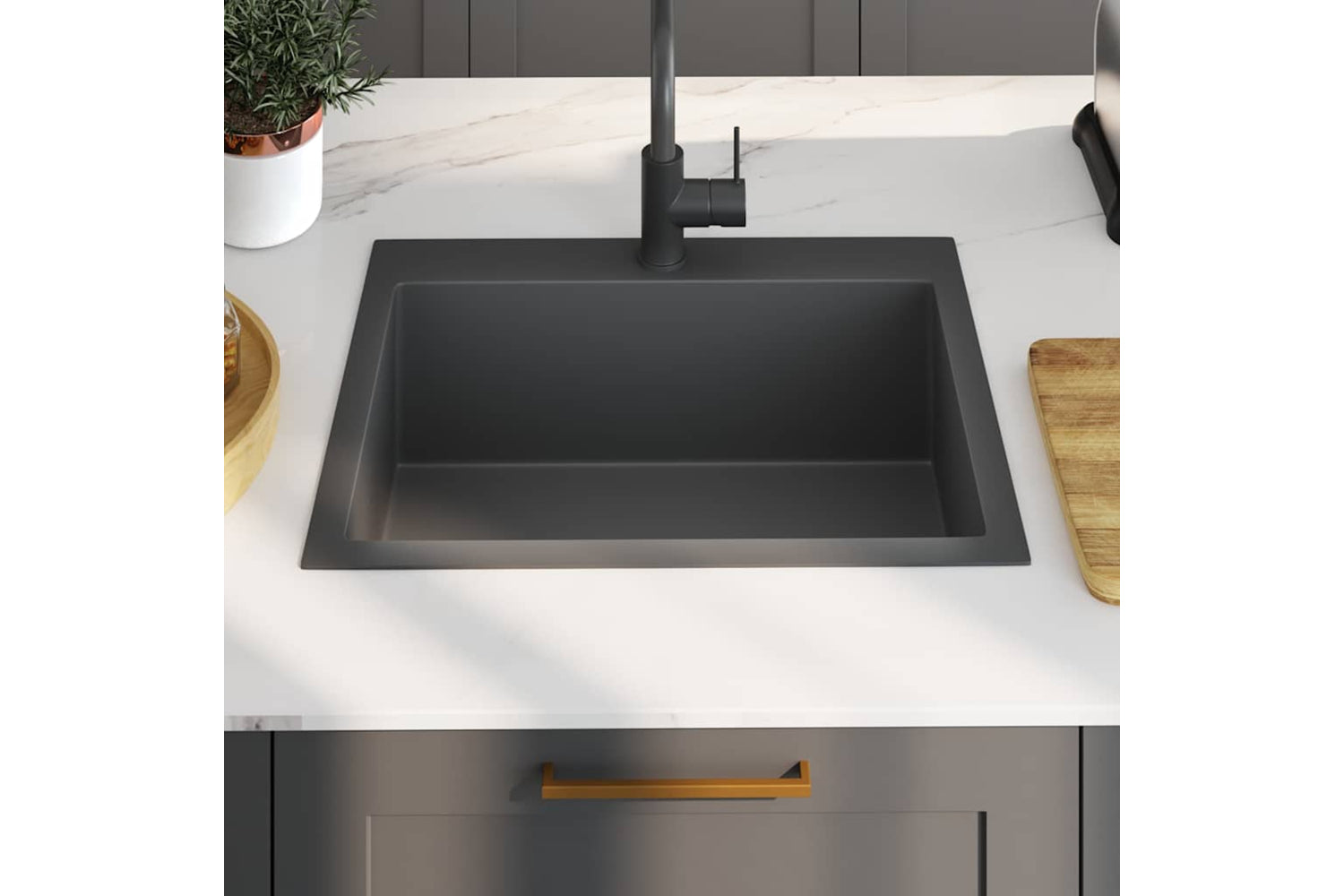 Vidaxl 51513 Handmade Kitchen Sink Black Stainless Steel-2