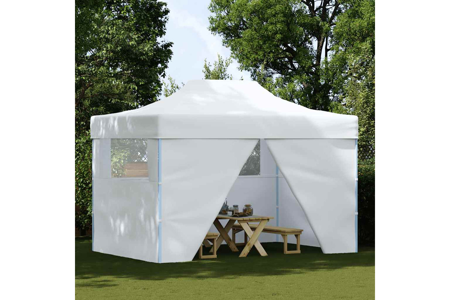 Vidaxl Professional Folding Party Tent With 4 Sidewalls 3x4 M Steel White-2