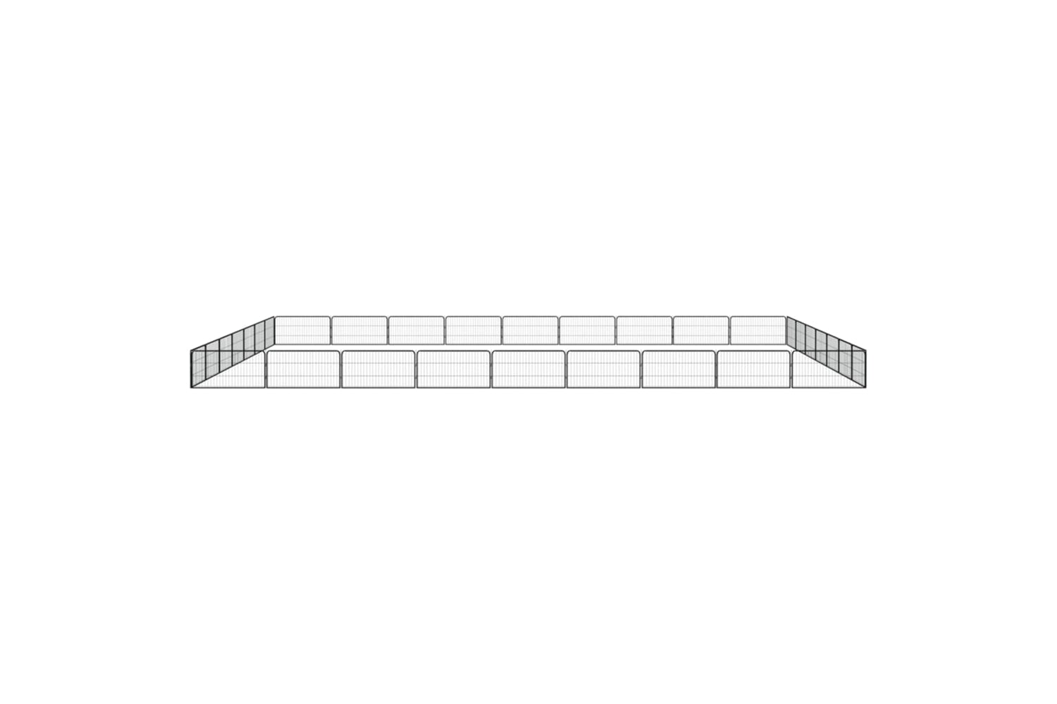 vidaXL 3115973 32-panel Dog Playpen Black 100x50cm Powder-coated Steel-2